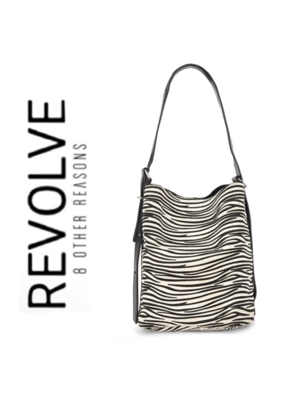 NWT Revolve x 8 Other Reasons Nicole Bucket Bag in Zebra